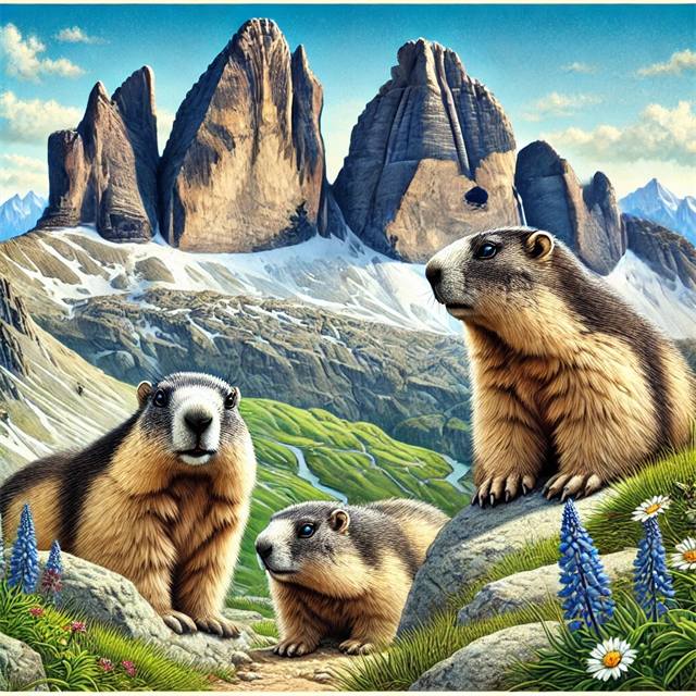 Marmots near the Col de la Croix de Fer